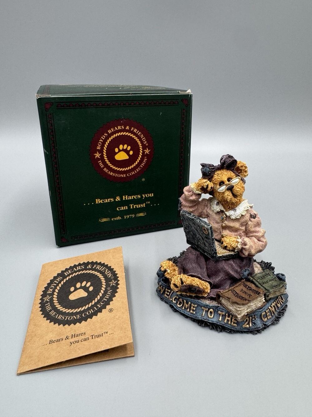 Vintage Boyds Bears Meg O'Bytes with Computer ... Lap Dancin' Figurine 227759